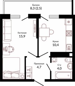 36 м², 1-комнатная квартира 3 600 000 ₽ - изображение 19