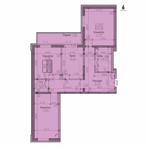 92,6 м², 3-комнатная квартира 9 167 400 ₽ - изображение 1