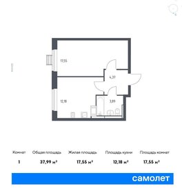 38 м², 1-комнатная квартира 8 111 042 ₽ - изображение 27