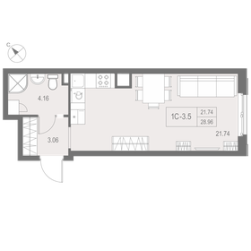 24,1 м², квартира-студия 6 600 000 ₽ - изображение 128