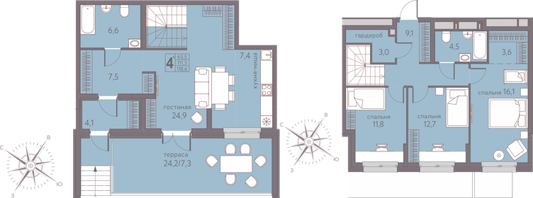 Квартира 118,6 м², 4-комнатная - изображение 1