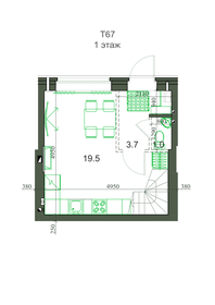 Квартира 67,4 м², 4-комнатная - изображение 1