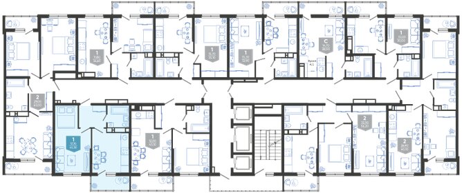 41,5 м², 1-комнатная квартира 5 340 000 ₽ - изображение 16