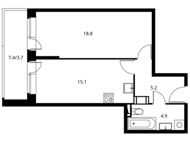 47,5 м², 1-комнатная квартира 5 800 000 ₽ - изображение 78