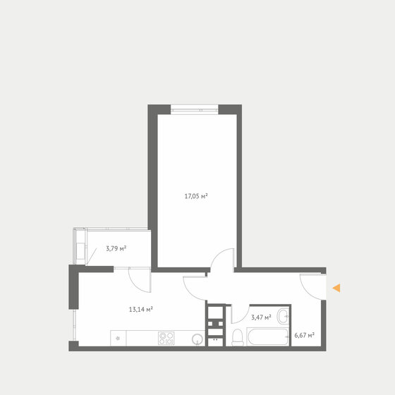 45,4 м², 1-комнатная квартира 8 490 000 ₽ - изображение 16