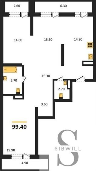 99,4 м², 3-комнатная квартира 14 200 000 ₽ - изображение 15