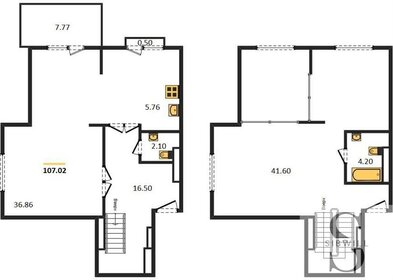 Квартира 107 м², 2-комнатная - изображение 1