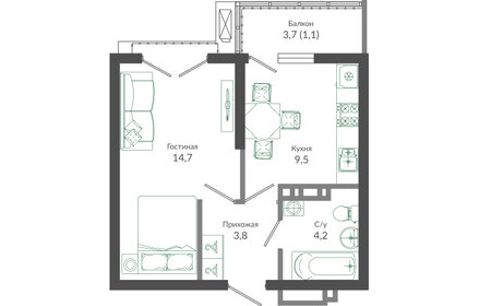 29,7 м², апартаменты-студия 16 200 000 ₽ - изображение 116