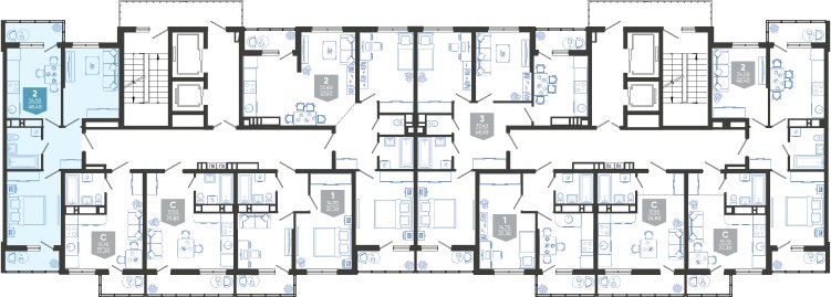 42,5 м², 2-комнатная квартира 7 350 000 ₽ - изображение 70