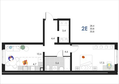 52,1 м², 2-комнатная квартира 5 154 774 ₽ - изображение 32