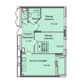 55 м², 2-комнатная квартира 7 100 000 ₽ - изображение 57