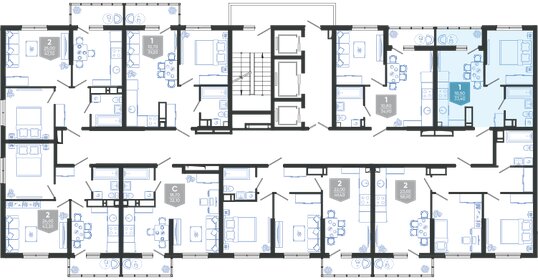 Квартира 33,4 м², 1-комнатная - изображение 2