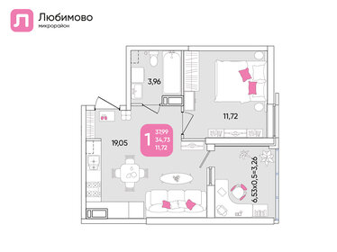 32,7 м², 1-комнатная квартира 3 750 000 ₽ - изображение 79