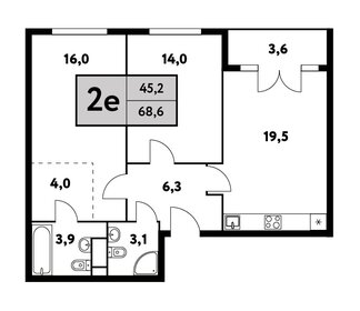 Квартира 68,6 м², 3-комнатная - изображение 1