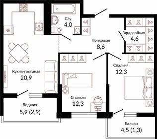 68,8 м², 2-комнатная квартира 11 200 000 ₽ - изображение 57