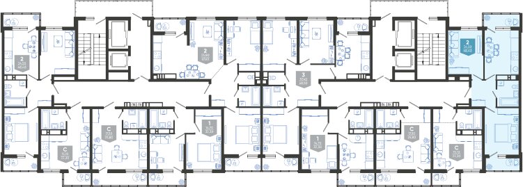 42,5 м², 2-комнатная квартира 7 350 000 ₽ - изображение 67