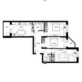 Квартира 73,5 м², 3-комнатная - изображение 1