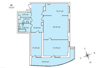 Квартира 125 м², 3-комнатная - изображение 1