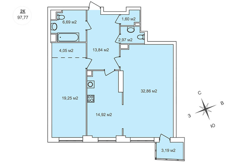 97,8 м², 2-комнатная квартира 18 087 450 ₽ - изображение 15