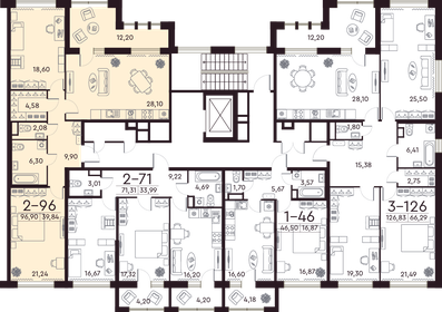 89,3 м², 2-комнатная квартира 37 288 236 ₽ - изображение 24