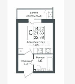 Квартира 22,8 м², студия - изображение 1