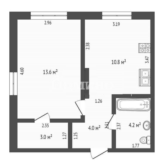 38 м², 1-комнатная квартира 4 500 000 ₽ - изображение 1
