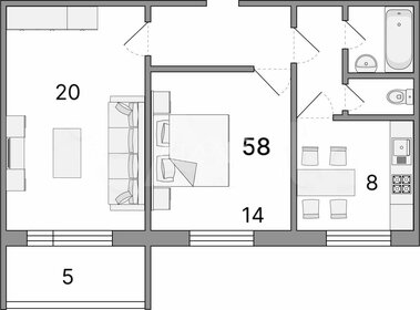 53,9 м², 2-комнатная квартира 3 800 000 ₽ - изображение 49