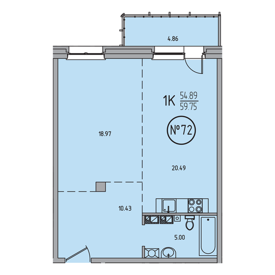 59,8 м², 1-комнатная квартира 10 200 000 ₽ - изображение 1
