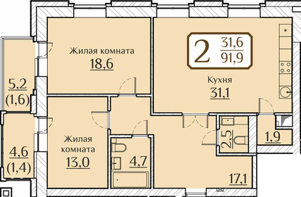 103,4 м², 3-комнатная квартира 10 900 000 ₽ - изображение 62