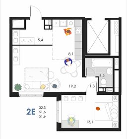 51,5 м², 2-комнатная квартира 5 620 710 ₽ - изображение 84