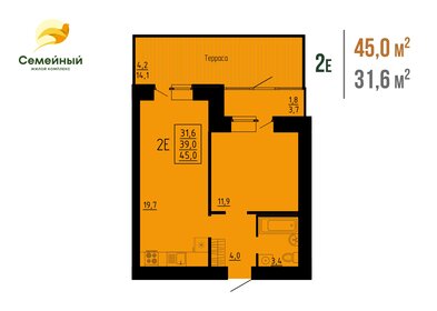 45 м², 2-комнатная квартира 3 870 000 ₽ - изображение 21