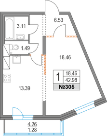 43,2 м², 1-комнатная квартира 10 750 000 ₽ - изображение 119