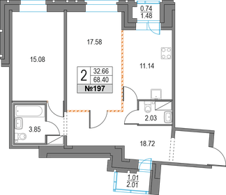 68,4 м², 2-комнатная квартира 14 332 965 ₽ - изображение 111