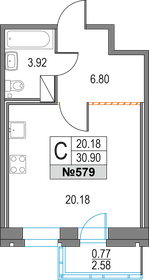 Квартира 30,9 м², студия - изображение 1