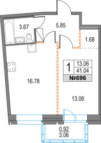 Квартира 41 м², 1-комнатная - изображение 1