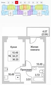 36,5 м², 1-комнатная квартира 2 701 740 ₽ - изображение 26