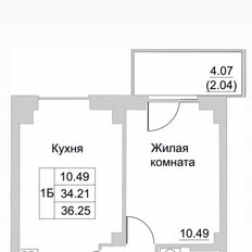 Квартира 36,3 м², 1-комнатная - изображение 2