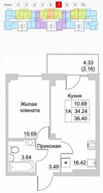 34,7 м², 1-комнатная квартира 4 150 000 ₽ - изображение 83