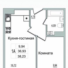 Квартира 38,2 м², 1-комнатная - изображение 2