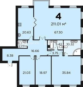 Квартира 211,5 м², 4-комнатная - изображение 1