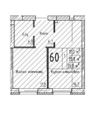 35,8 м², 2-комнатная квартира 4 800 000 ₽ - изображение 1