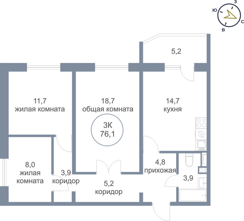 Варианты планировок ЖК «Марьина гора» - планировка 1