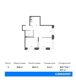 Квартира 54,8 м², 2-комнатные - изображение 1