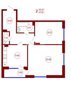 68,8 м², 2-комнатная квартира 7 000 000 ₽ - изображение 45