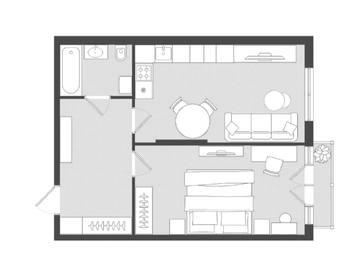 Квартира 66,7 м², студия - изображение 2