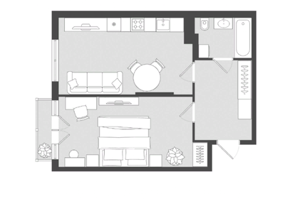 Квартира 62 м², студия - изображение 2