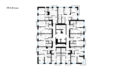 44,6 м², 1-комнатная квартира 5 890 000 ₽ - изображение 65