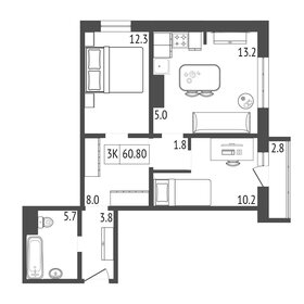 68 м², 3-комнатная квартира 7 780 000 ₽ - изображение 59