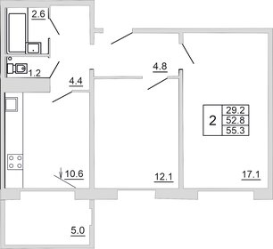 70 м², 3-комнатная квартира 9 300 000 ₽ - изображение 36