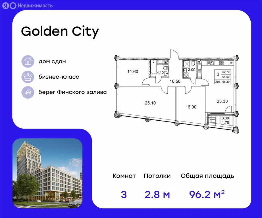 Варианты планировок ЖК Golden City - планировка 10